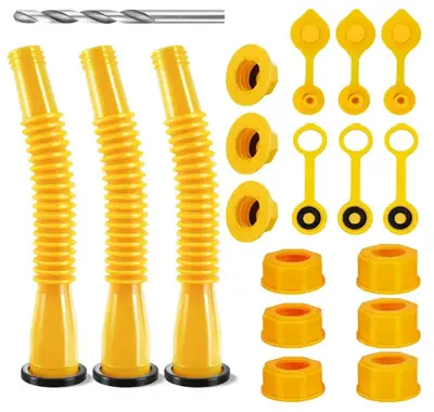 Gas Can Spout Replacement, Anti-Spill Gas Can Nozzle Replacement, 3-Kit Fit for Most 1/2/5/10 Gal Can