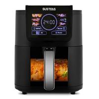 SUSTEAS Air Fryer 5L with Viewing Window, One-Touch Digital Control, 1500W, Nonstick, Broil, Roast, Dehydrate, Bake, Auto-Shu...