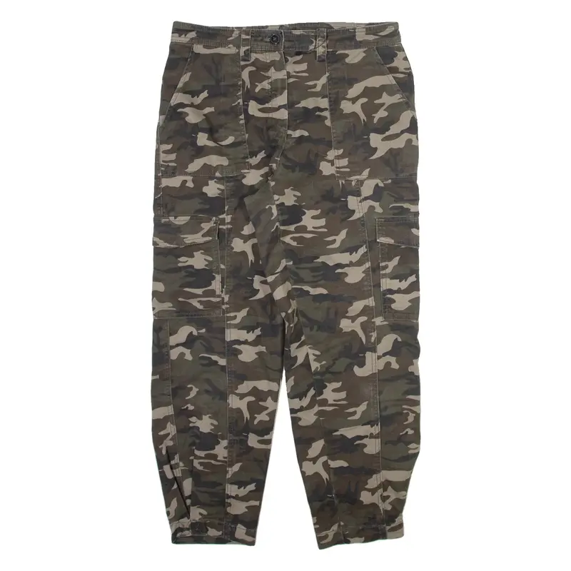 AMISU Camo Cargo Womens Trousers Grey Relaxed Tapered W30 L26