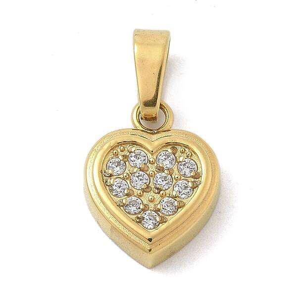 Ion Plating(IP) 304 Stainless Steel Micro Pave Cubic Zirconia Pendants