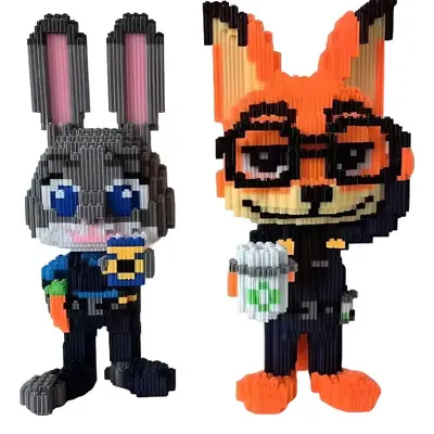 Cubi Cartoon Series Rabbit and Fox DIY Model (4022 PCS)