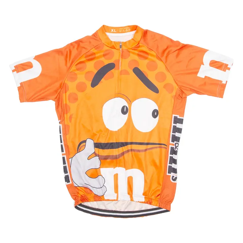 M&M'S Cycling Mens Jersey Orange 1/4 Zip XL