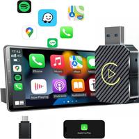 2 in 1 Wireless Apple CarPlay Adapter, Converts Wired to Wireless for Factory Wired CarPlay Cars from 2016+ Android Auto Driv...