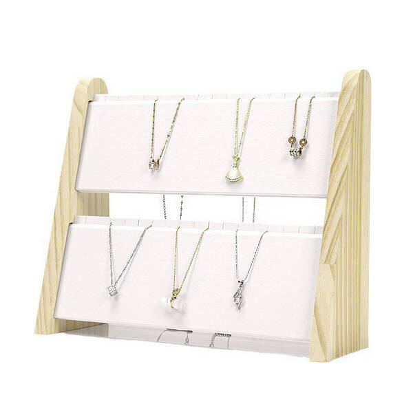 2-Tier PU Leather Pendant & Necklace Display Stands