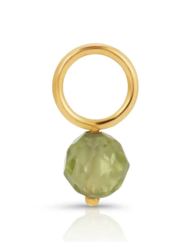 14K Fine One Love Birthstone Charms | Month/Gemstone: August - Peridot | Metal Color: Solid Gold