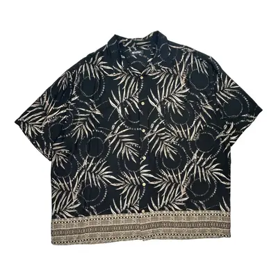 Puritan Hawaiian Shirt - 2XL Black Cotton