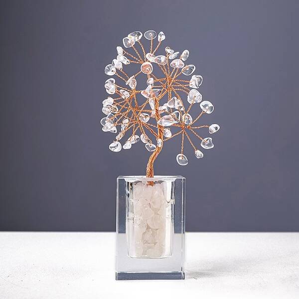 Natural Quartz Crystal Chips Money Tree Display Decorations