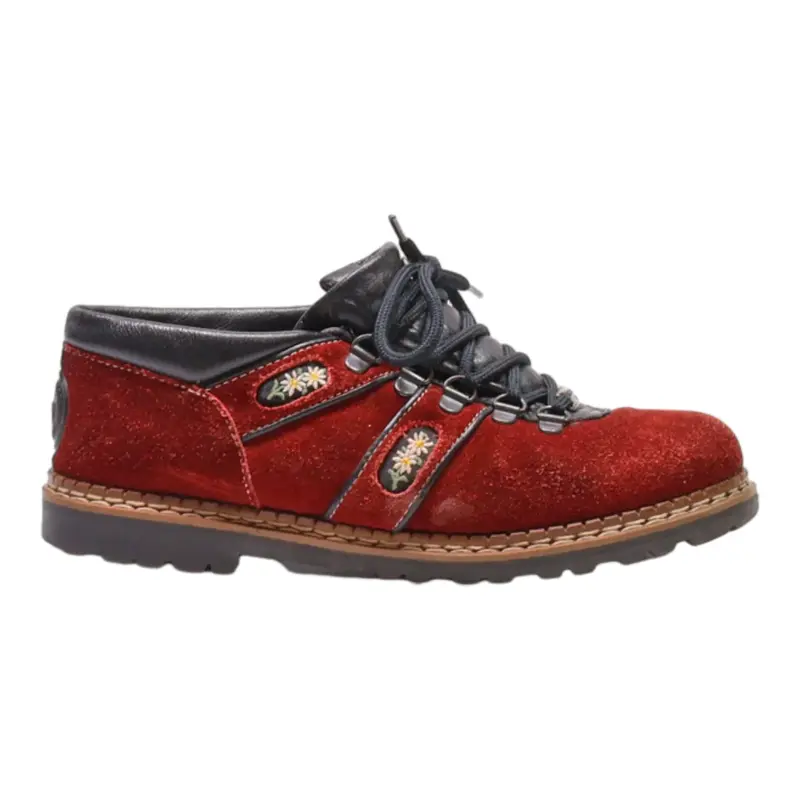 MICHEL JORDI Derby Shoes Red Leather Womens UK 6