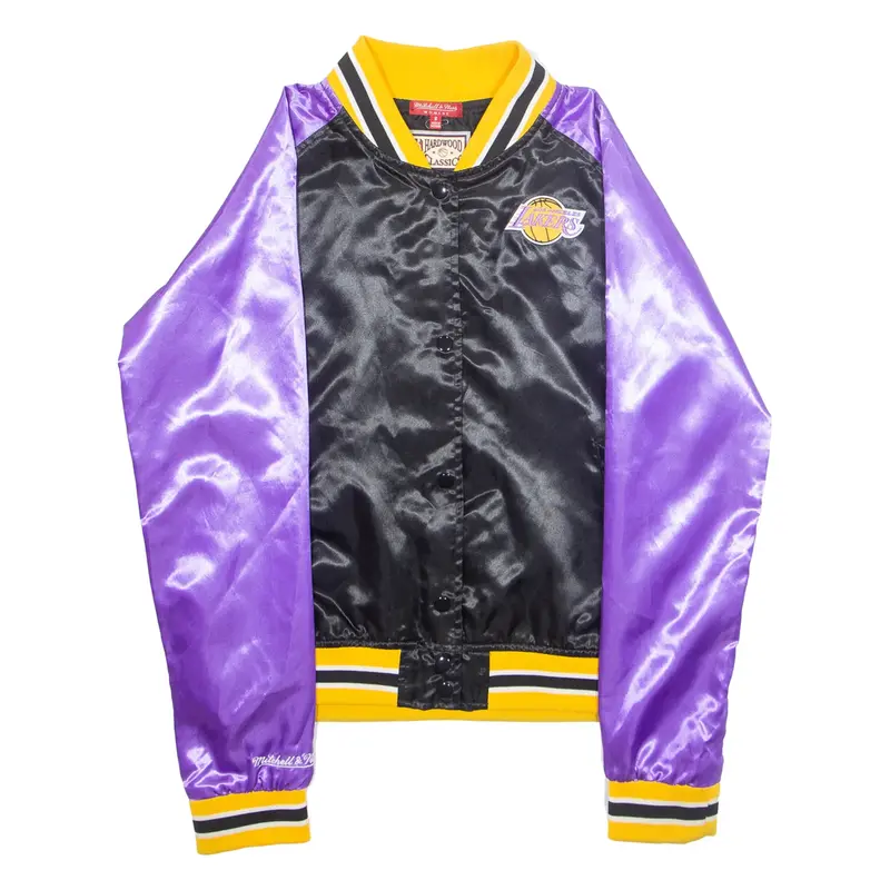 HARDWOOD CLASSICS Los Angeles Lakers Womens Varsity Jacket Black USA S
