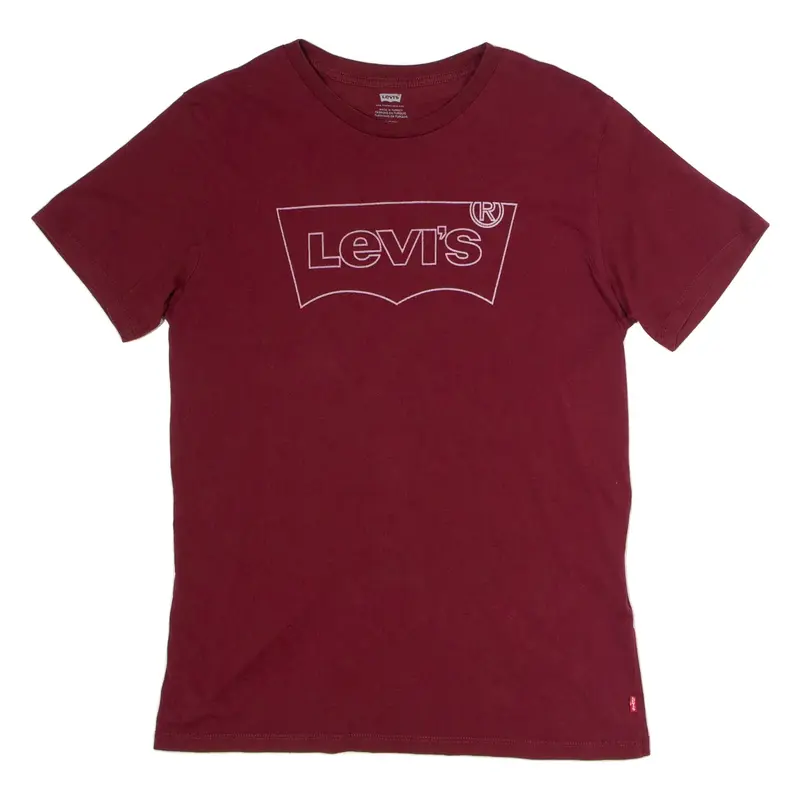 LEVI'S Mens T-Shirt Red Crew Neck S
