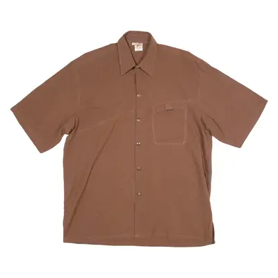 Mens Plain Shirt Brown 2XL