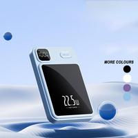 Portable Magnetic Mini Power Bank, 5000mAh 15W Fast Charging Power Bank, LED Digital Display Power Bank for Outdoor Travel &...