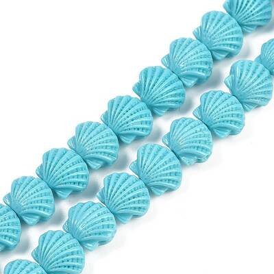 Synthetic Coral Dyed Carved Beads Strands