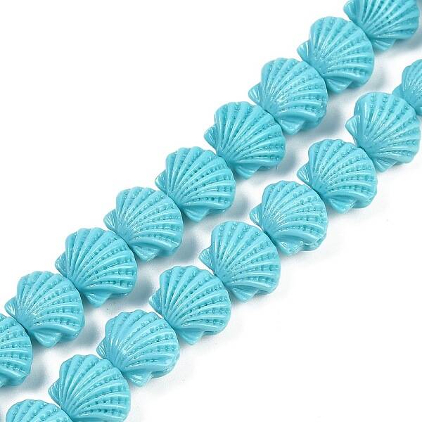 Synthetic Coral Dyed Carved Beads Strands