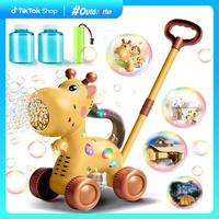Bubble Machine Blaster: Giraffe & Dog Bubble Toys for Kids Outdoor Play - Push or Handheld Bubble Maker for Children's Birthd...