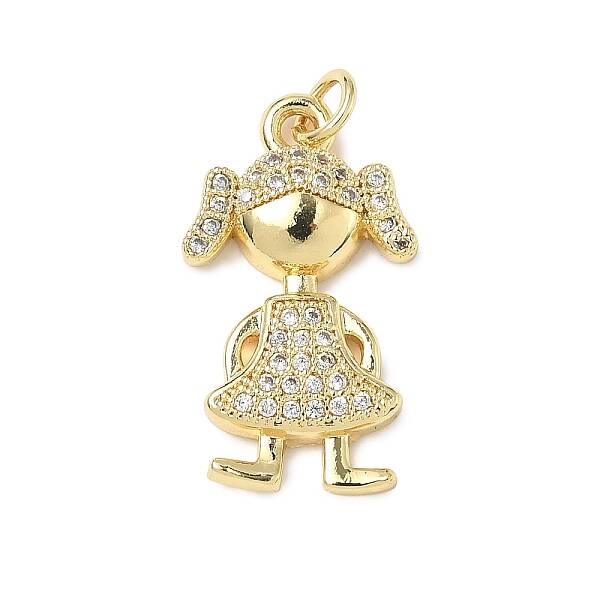 Brass Micro Pave Cubic Zirconia Pendants