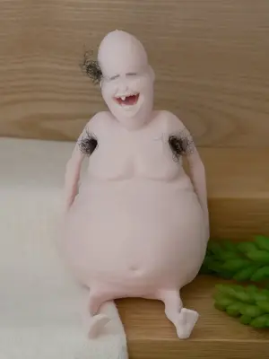 All Natural Hairy Rene Themugly Doll - Squishy and Deformable Funny Toy for Stress Relief! Perfect for Kids & Adults for Inst...