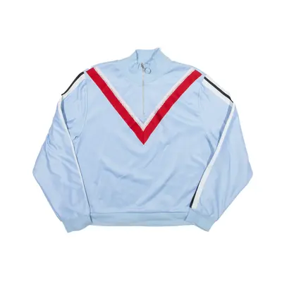 TOPSHOP 1/4 Zip Sweatshirt Blue High Neck Womens UK 14
