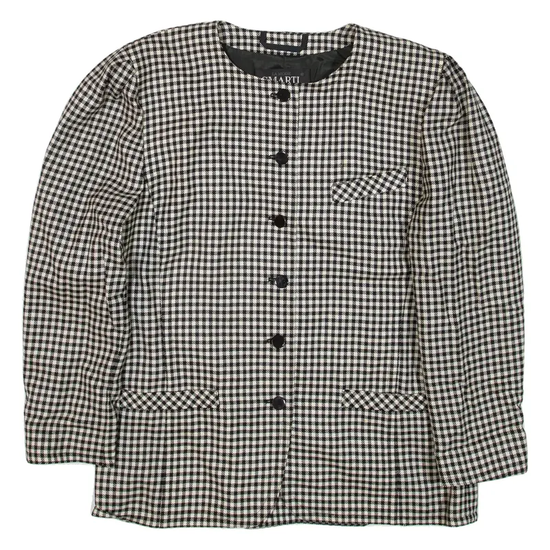SMARTI Blazer Jacket White Check Womens M