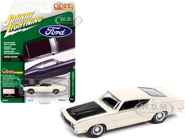 1969 Ford Torino Talladega Wimbledon White with Matt Black Hood \