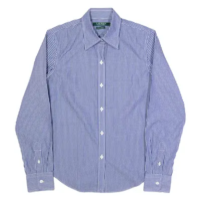 LAUREN RALPH LAUREN Womens Shirt Blue Striped Long Sleeve S
