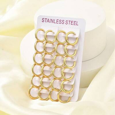 PVD Vacuum Plating 304 Stainless Steel Huggie Hoop Earrings for Women