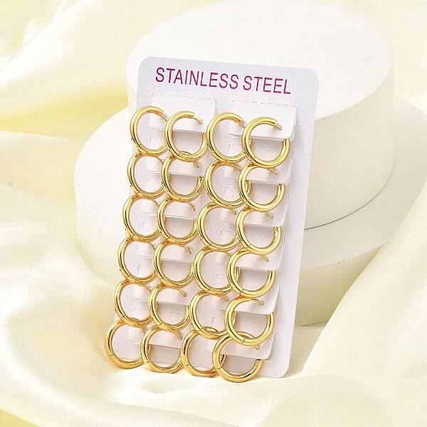 PVD Vacuum Plating 304 Stainless Steel Huggie Hoop Earrings for Women