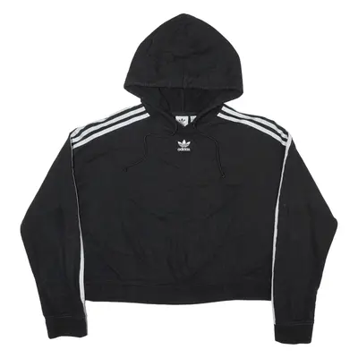 ADIDAS Hoodie Black Pullover Womens UK 14