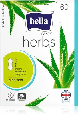 BELLA Herbs Aloe Vera Unscented Panty Liners 60 pcs