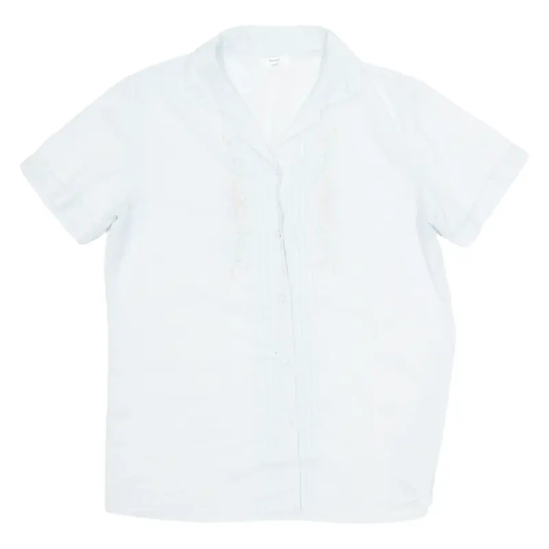 Embroidered Womens Shirt Blue Collared S