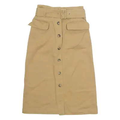 REISS Womens A-Line Skirt Beige Midi UK 6