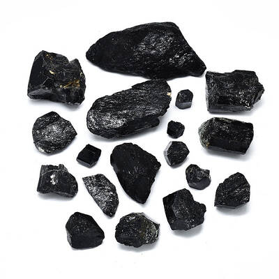 Rough Raw Natural Black Tourmaline Beads