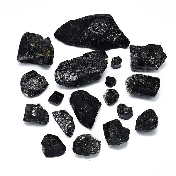 Rough Raw Natural Black Tourmaline Beads