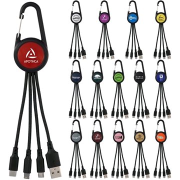 100 Promotional Colorful 3-in-1 Carabiner Charging Cable - ...