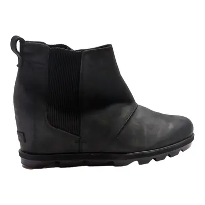SOREL Wedge Heel Chelsea Boots Black Leather Womens UK 9