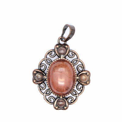 Retro Hollow Synthetic Cherry Blossom Agate Pendants