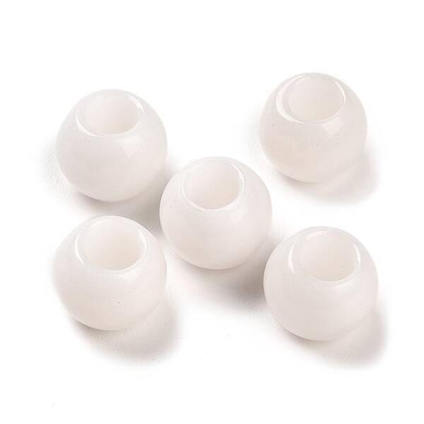 Natural White Jade European Beads