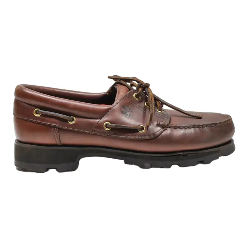 TIMBERLAND Boat Shoes Brown Leather Mens UK 7.5