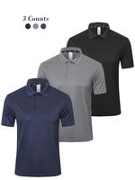Men's Regular Fit Plain Buttons Sports Polo Shirt, Short Sleeve Collared Top for Golf Outdoor Activities, Casual Comfy Breath...