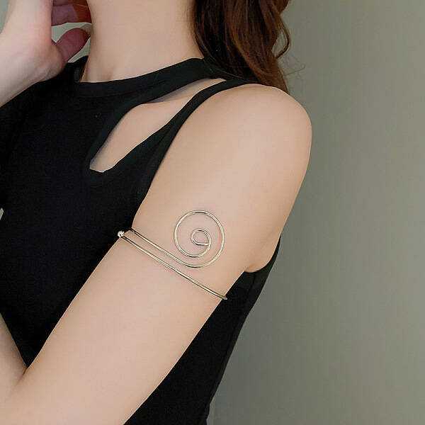 Vortex Alloy Upper Arm Open Cuff Bangles