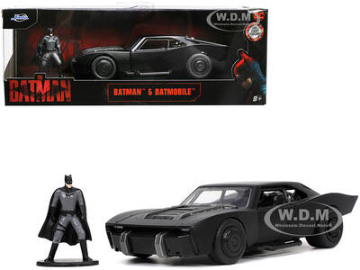 Batmobile Matt Black with Batman Diecast Figurine \
