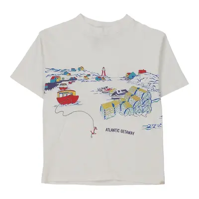 Age 8-9 Atlantic Getaway Northern Getaway Graphic T-Shirt - Medium White Cotton