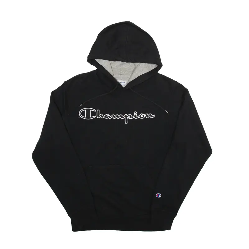 CHAMPION Hoodie Black Pullover Mens S