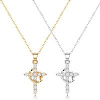 Buy 1 Take 1  Simple Crown & Cross  Diamond Pendant Choker Necklace For Women & Men & Girls Pretty Crown Cross Necklace For D...