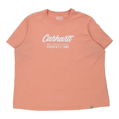 Carhartt Spellout T-Shirt - 2XL Pink Cotton