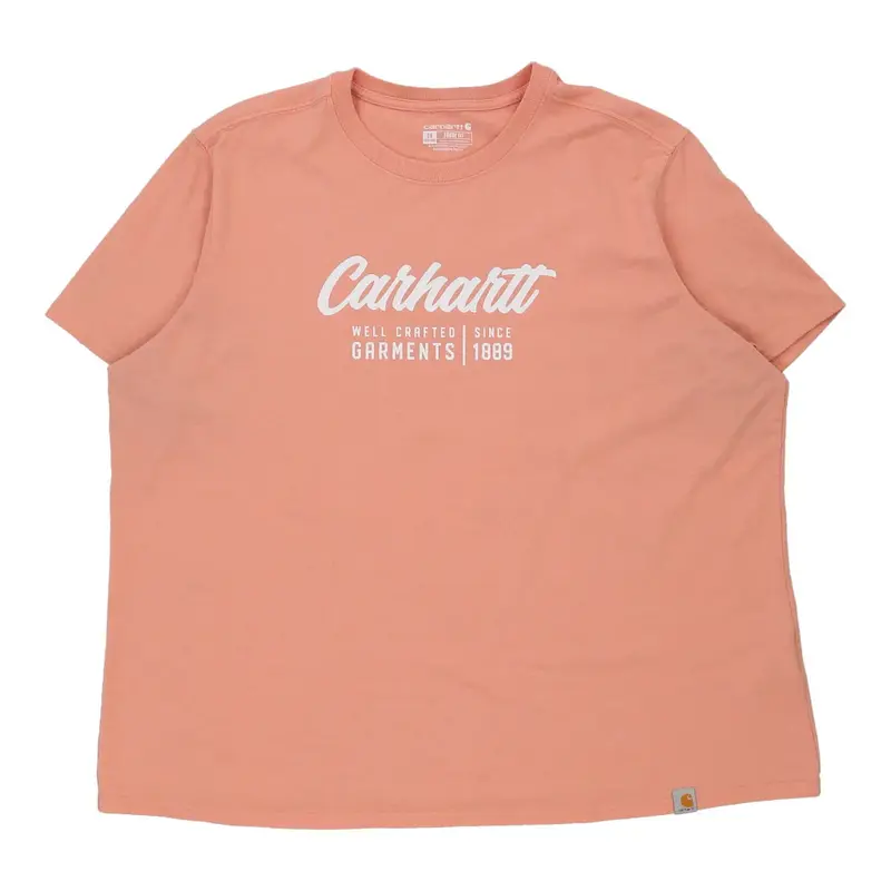 Carhartt Spellout T-Shirt - 2XL Pink Cotton