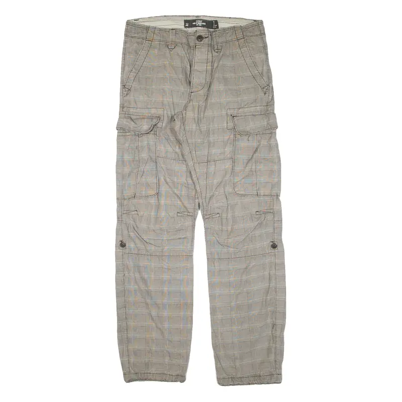 H&M Cargo Womens Trousers Grey Relaxed Straight W32 L32