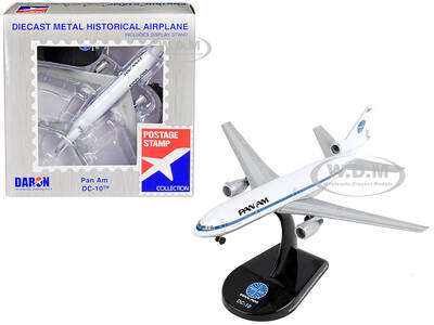 McDonnell Douglas DC-10 Commercial Aircraft Pan American World Airways (Pan Am) 1/400 Diecast Model Airplane by Postage Sta...