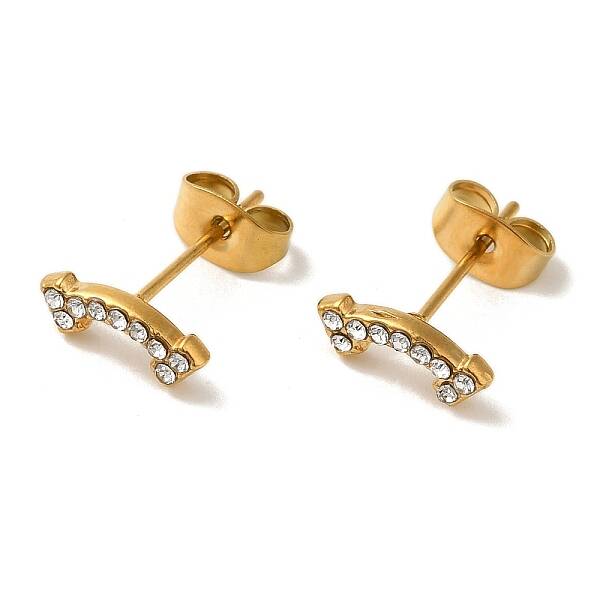 304 Stainless Steel Crystal Rhinestone Stud Earrings for Women