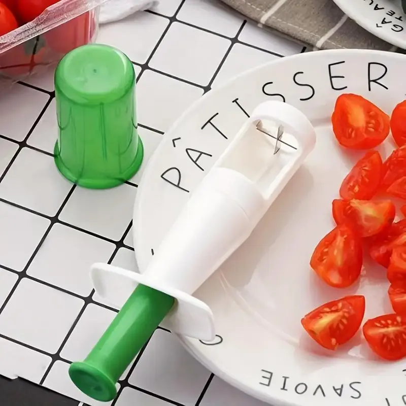 Cherry Tomato Slicer, 1 Count Manual Grape Slicer, Grape Cutter, Multifunctional Grape Cutter, Small Fruit Cutter, Fruit Cutt...